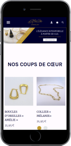 Site web e-commerce sur mesure - mobile - Stella Jewelry