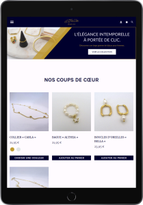 Site web e-commerce sur mesure - tablette - Stella Jewelry